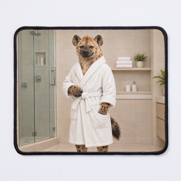 Item preview, Spotted Hyena White Bathrobe designed and sold by Sillytoe.