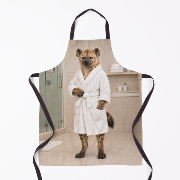 Item preview, Spotted Hyena White Bathrobe designed and sold by Sillytoe.