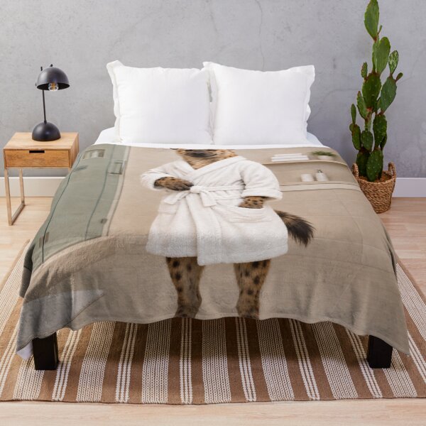Item preview, Spotted Hyena White Bathrobe designed and sold by Sillytoe.