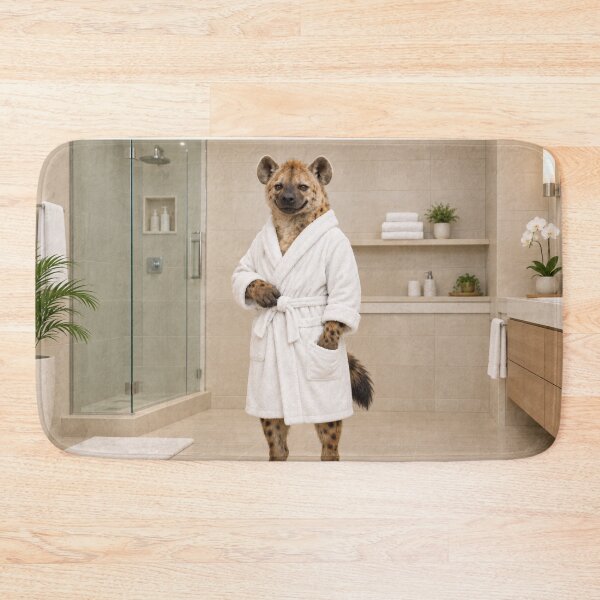 Item preview, Spotted Hyena White Bathrobe designed and sold by Sillytoe.