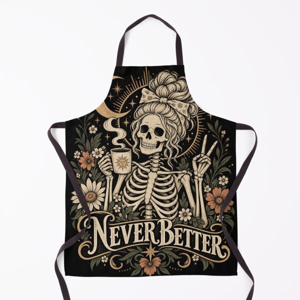 Item preview, Never Better Skeleton Coffee Boho Floral Retro Vintage Design designed and sold by SEINENGAPPI19.