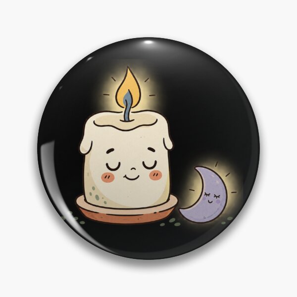 Item preview, Cute Kawaii Candle and Moon | Cozy Magical Night Illustration designed and sold by MrDev.
