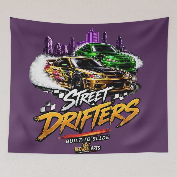 Item preview, Street Drifters JDM Drift Cars Neon City Night Skyline Graphic designed and sold by digitalbob60.