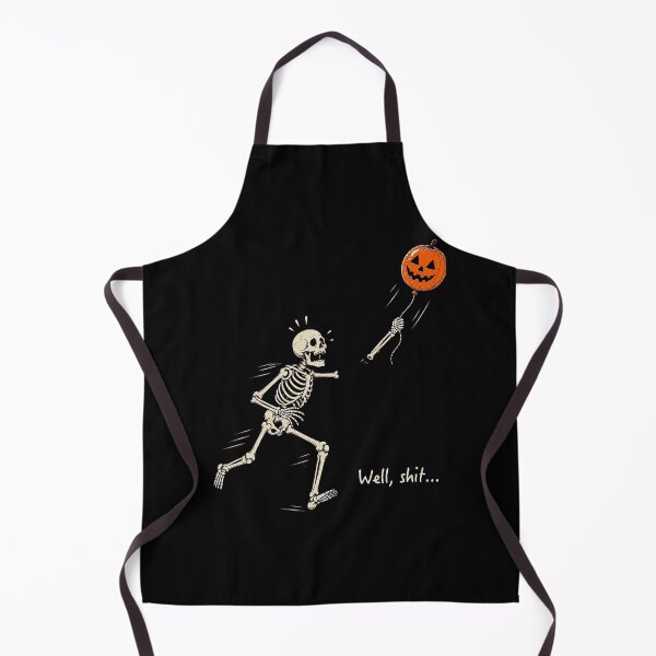Item preview, Well Shit Skeleton Chasing Pumpkin Balloon Halloween Humor designed and sold by nryum.