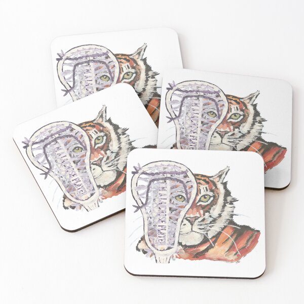 Item preview, Tiger and lacrosse stick art designed and sold by Shyannranecki.