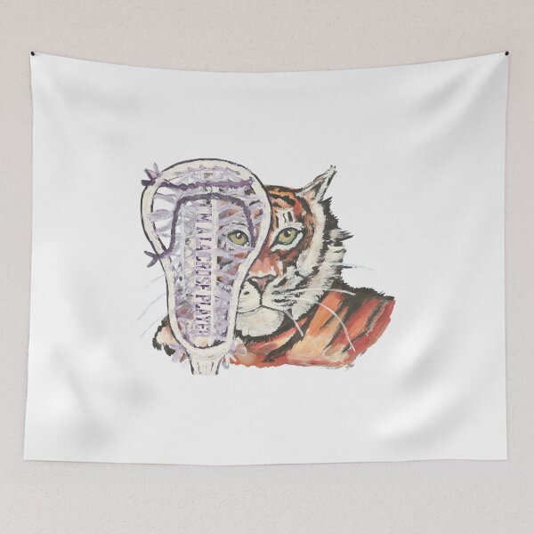 Item preview, Tiger and lacrosse stick art designed and sold by Shyannranecki.