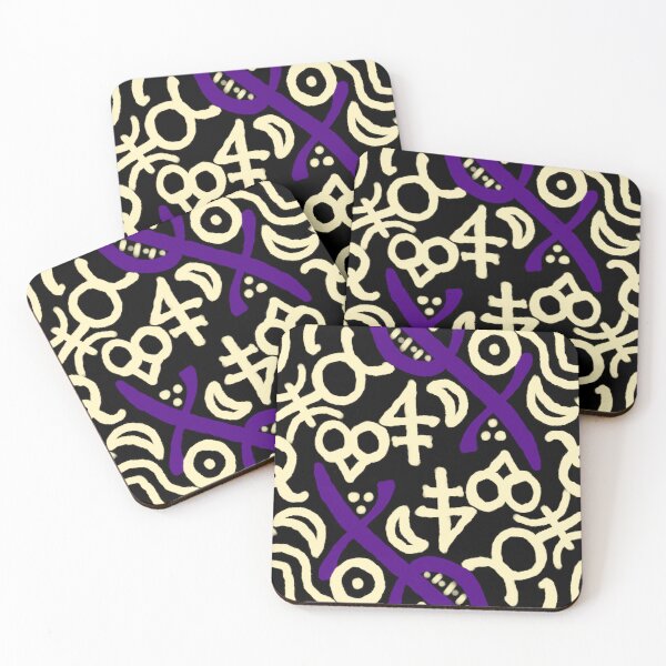 Item preview, Obsidian, Moonlight, and Aubergine Esoteric Monogram designed and sold by QAF Warlock Patterns.