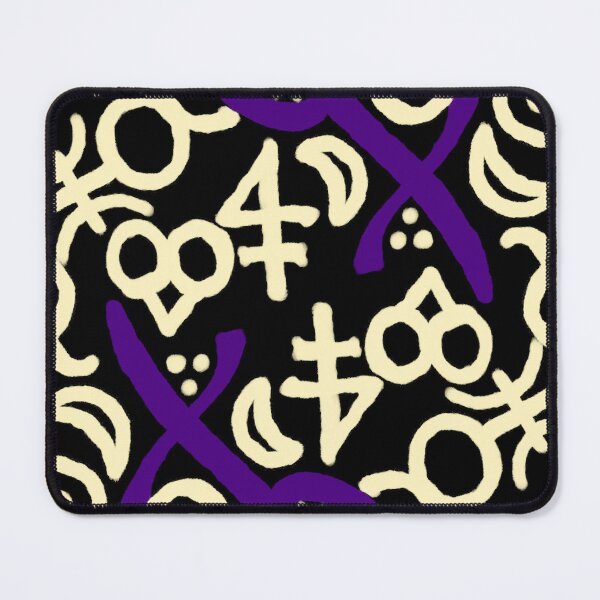 Item preview, Obsidian, Moonlight, and Aubergine Esoteric Monogram designed and sold by QAF Warlock Patterns.