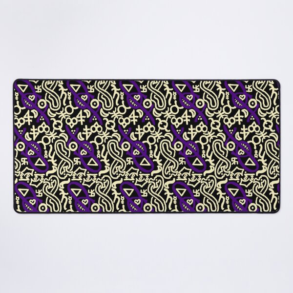 Item preview, Obsidian, Moonlight, and Aubergine Esoteric Monogram designed and sold by QAF Warlock Patterns.