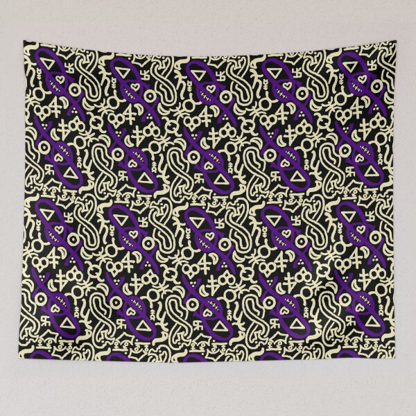 Item preview, Obsidian, Moonlight, and Aubergine Esoteric Monogram designed and sold by QAF Warlock Patterns.