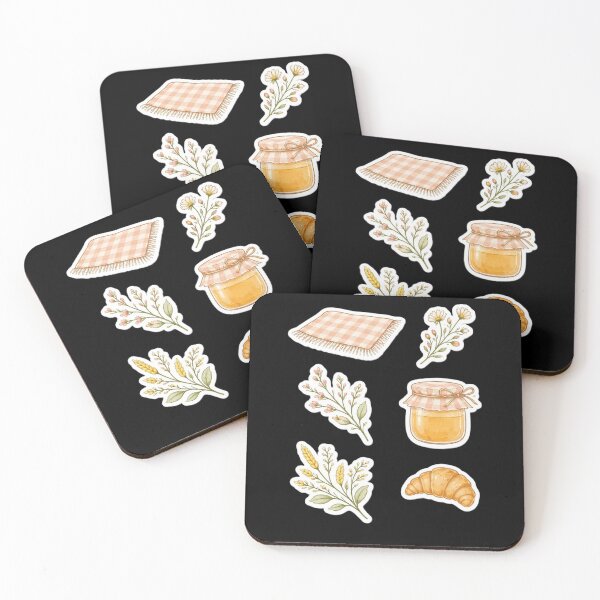 Item preview, Cottagecore Picnic Gingham Honey Croissant Wildflower Sticker Sheet designed and sold by FestivityFinds.