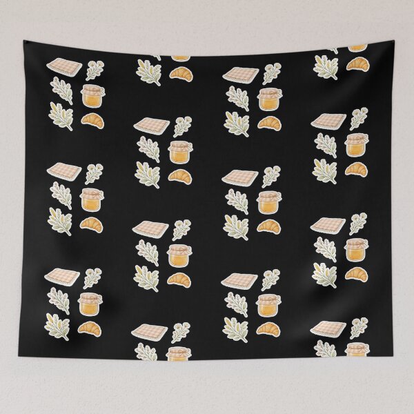 Item preview, Cottagecore Picnic Gingham Honey Croissant Wildflower Sticker Sheet designed and sold by FestivityFinds.