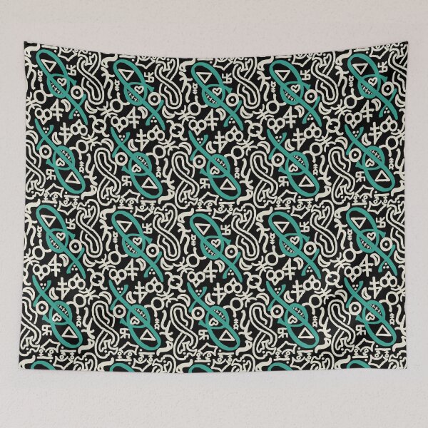 Item preview, Obsidian, Beige, and Verdigris Esoteric Monogram designed and sold by QAF Warlock Patterns.