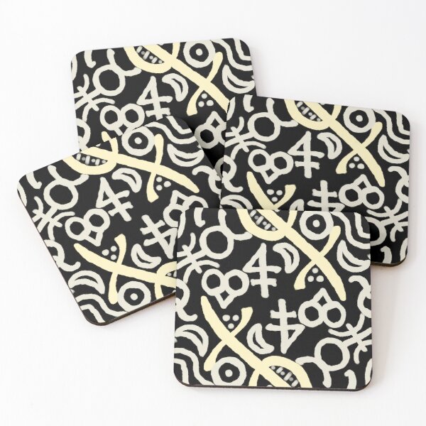 Item preview, Obsidian, Beige, and Moonlight Esoteric Monogram designed and sold by QAF Warlock Patterns.