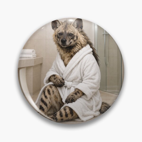 Item preview, Striped Hyena White Bathrobe designed and sold by Sillytoe.