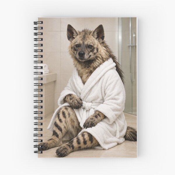 Item preview, Striped Hyena White Bathrobe designed and sold by Sillytoe.