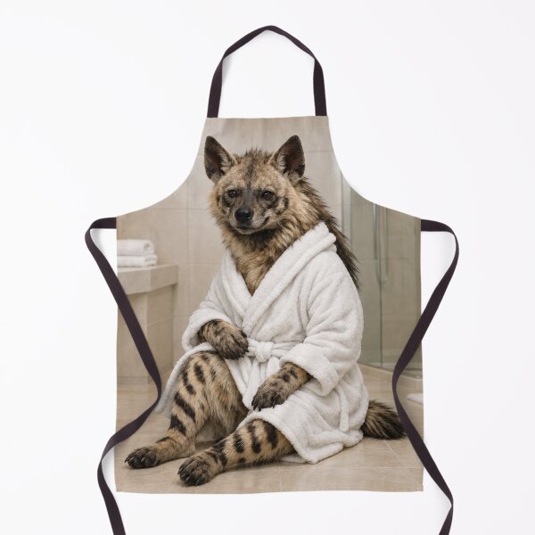 Item preview, Striped Hyena White Bathrobe designed and sold by Sillytoe.