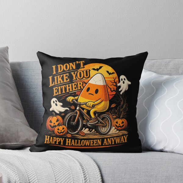 Item preview, Funny Candy Corn Riding Bike I Dont Like You Either Halloween Design designed and sold by SEINENGAPPI19.