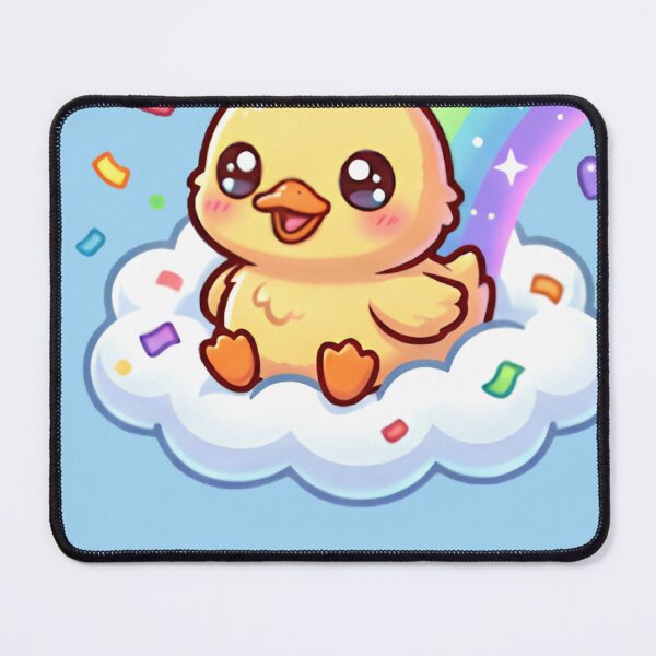 Item preview, Rainbow duck on a cloud with Rainbow designed and sold by Creepy Princess Creations.