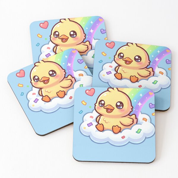 Item preview, Rainbow duck on a cloud with Rainbow designed and sold by Creepy Princess Creations.