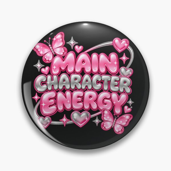 Item preview, Main Character Energy | Pink & Silver Y2K Bubble Letter Aesthetic designed and sold by Chic  Artistry.