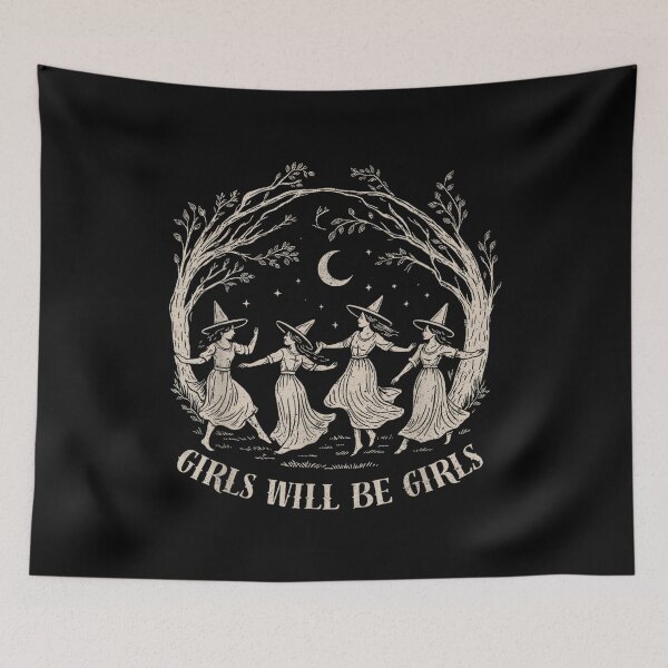 Item preview, Girl Will Be Girls Witch Witchy Spooky Season Halloween  designed and sold by River Silva.