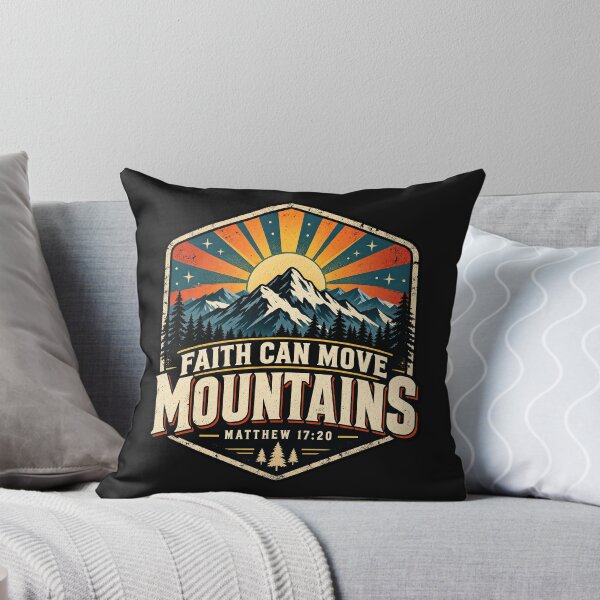 Item preview, Faith Can Move Mountains, Matthew 17:20 Christian Bible Verse designed and sold by graphic-genie.