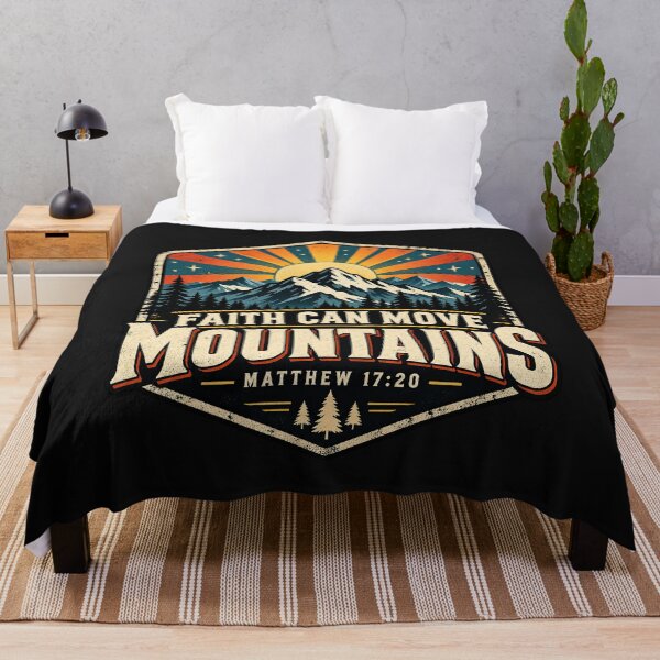 Item preview, Faith Can Move Mountains, Matthew 17:20 Christian Bible Verse designed and sold by graphic-genie.