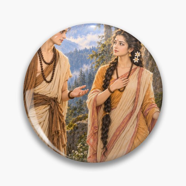 Item preview, Shiva Tests Parvati’s Devotion | Hindu Story Art designed and sold by Homyar.