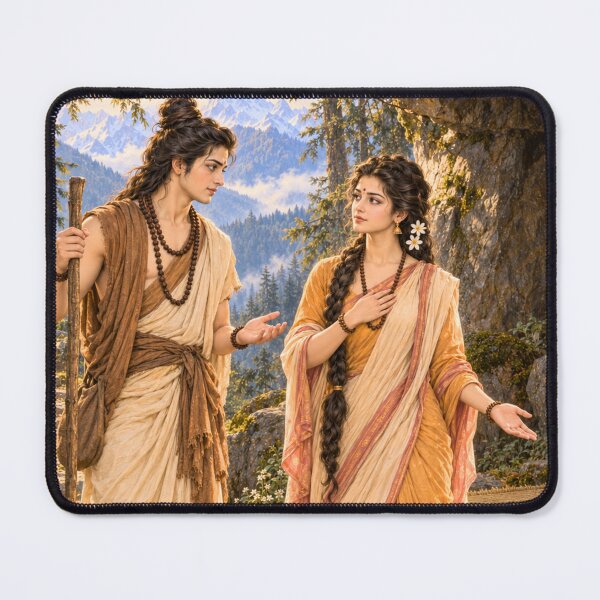 Item preview, Shiva Tests Parvati’s Devotion | Hindu Story Art designed and sold by Homyar.