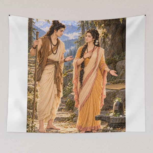 Item preview, Shiva Tests Parvati’s Devotion | Hindu Story Art designed and sold by Homyar.