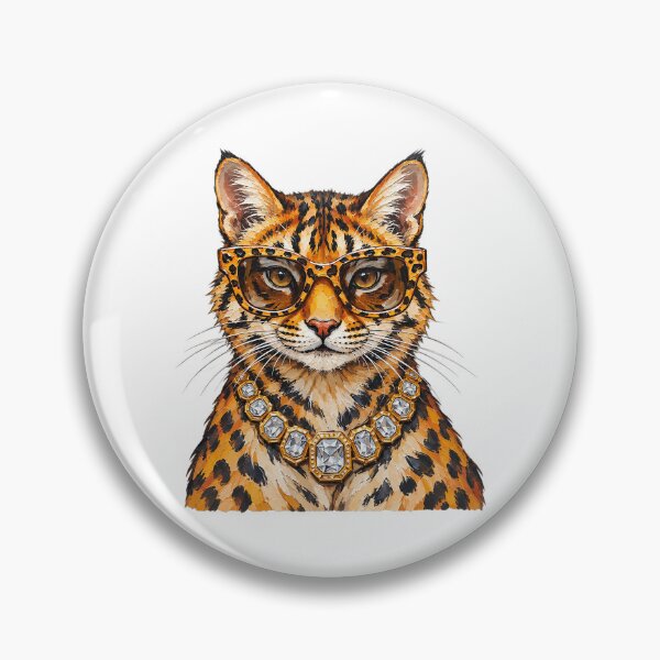 Item preview, Cool Leopard Wearing Sunglasses And Diamond Necklace Oil Painting designed and sold by CozyCubs-Art.