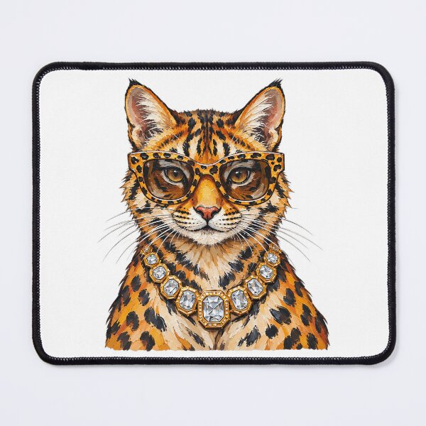 Item preview, Cool Leopard Wearing Sunglasses And Diamond Necklace Oil Painting designed and sold by CozyCubs-Art.