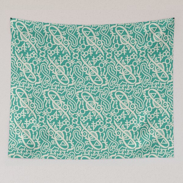 Item preview, Beige and Verdigris Esoteric Monogram designed and sold by QAF Warlock Patterns.