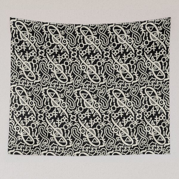 Item preview, Obsidian and Beige Esoteric Monogram designed and sold by QAF Warlock Patterns.