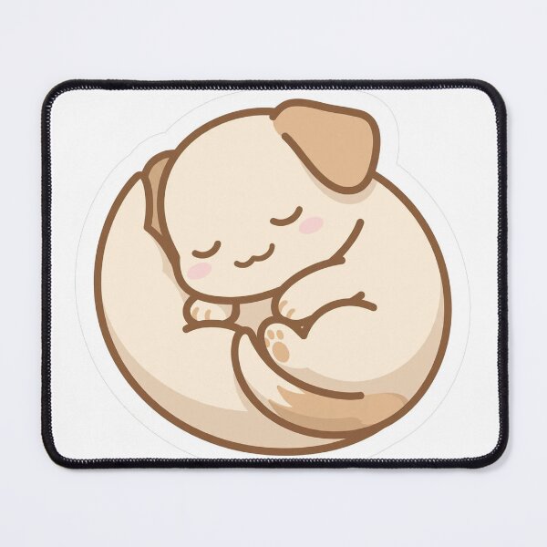 Item preview, Kawaii Sleepy Puppy — Cute Cream Dog Illustration designed and sold by Sweet Blob Co.