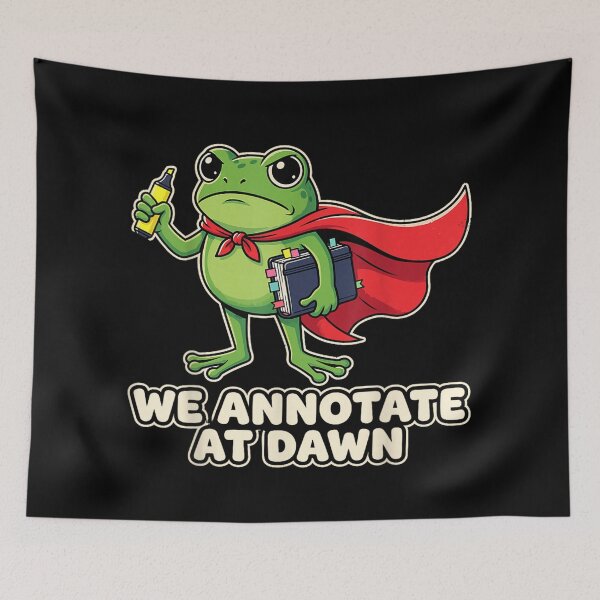 Item preview, We Annotate At Dawn Funny Frog Meme designed and sold by DorikoKazan.