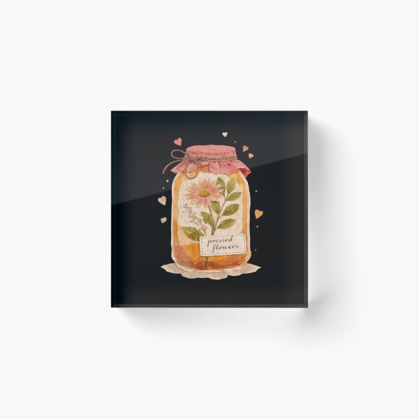 Item preview, Pressed Flowers Mason Jar Watercolor Cottagecore Rustic Botanical Wall Art designed and sold by FestivityFinds.