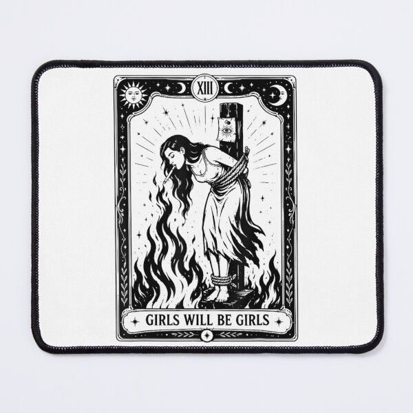 Item preview, Girl Will Be Girls Witch Cigarette Burning Tarot Card Women designed and sold by River Silva.