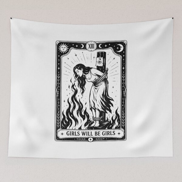 Item preview, Girl Will Be Girls Witch Cigarette Burning Tarot Card Women  designed and sold by River Silva.