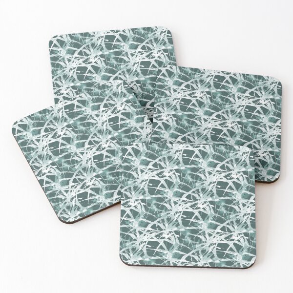 Item preview, Foliage Short Grass Abstract in White and Teal designed and sold by Artistestella.