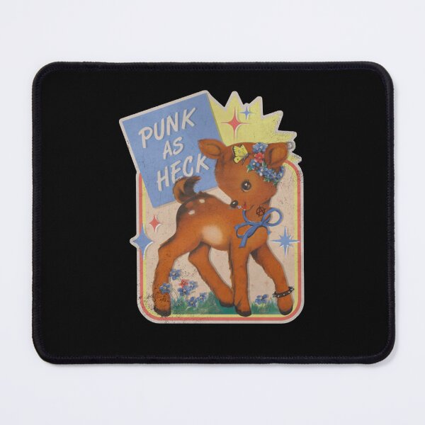 Item preview, Cute Retro Fawn Deer Punk As Heck Satire Stickers designed and sold by MelittaKaiser.