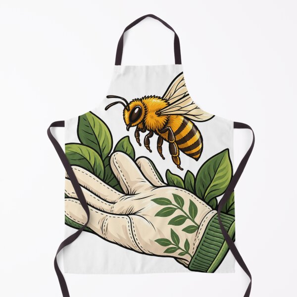 Aperçu de l'œuvre Hand Drawn Beekeeper Glove And Bee créée et vendue par S06PMarketing.