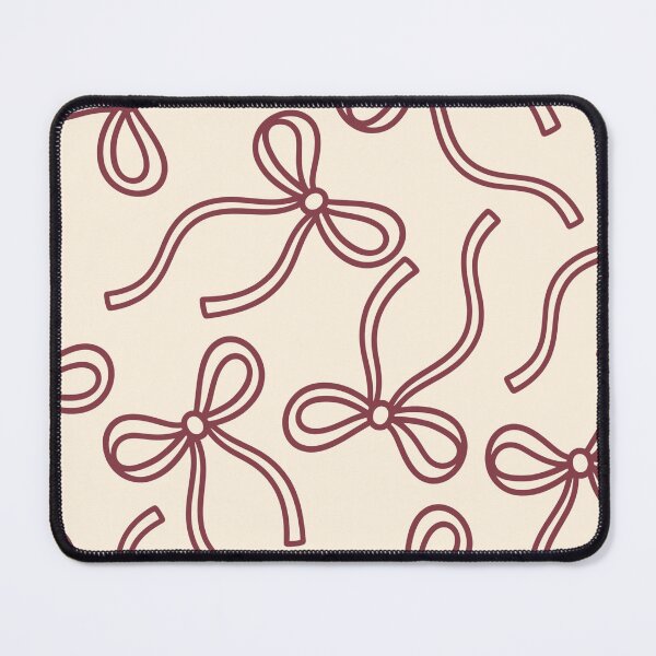 Item preview, Coquette Ribbon Bow Pattern: Minimalist Line Art Bows in Burgundy and Cream designed and sold by Kat Designs Store.