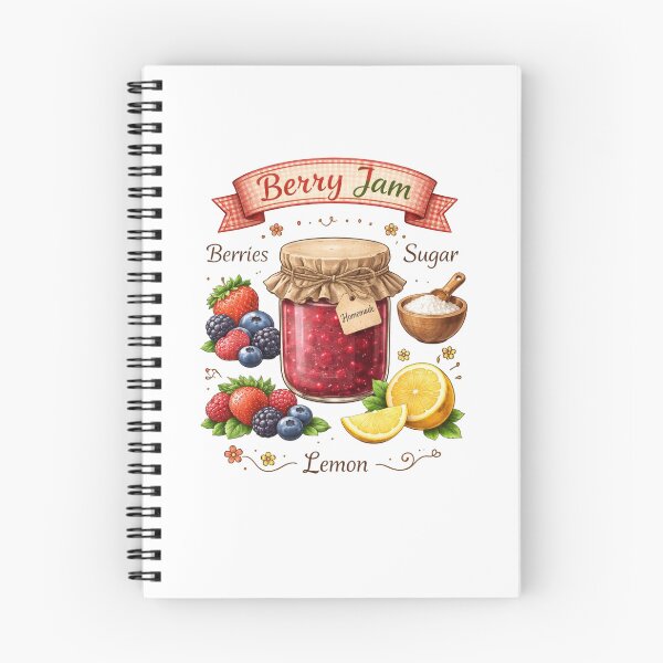 Item preview, Vintage Berry Jam Recipe Farmhouse Kitchen Wall Art designed and sold by FestivityFinds.