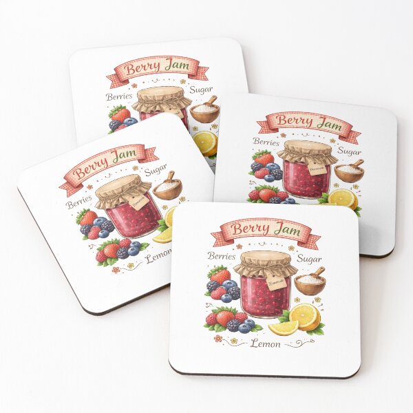 Item preview, Vintage Berry Jam Recipe Farmhouse Kitchen Wall Art designed and sold by FestivityFinds.