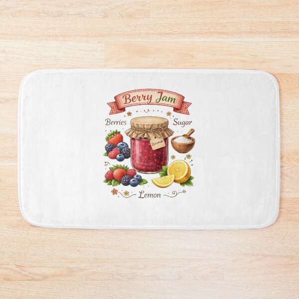 Item preview, Vintage Berry Jam Recipe Farmhouse Kitchen Wall Art designed and sold by FestivityFinds.