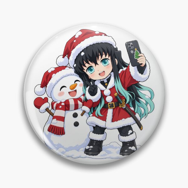 Item preview, Muichiro Tokito Demon Slayer Christmas Snowman Selfie designed and sold by mildaclairmo.