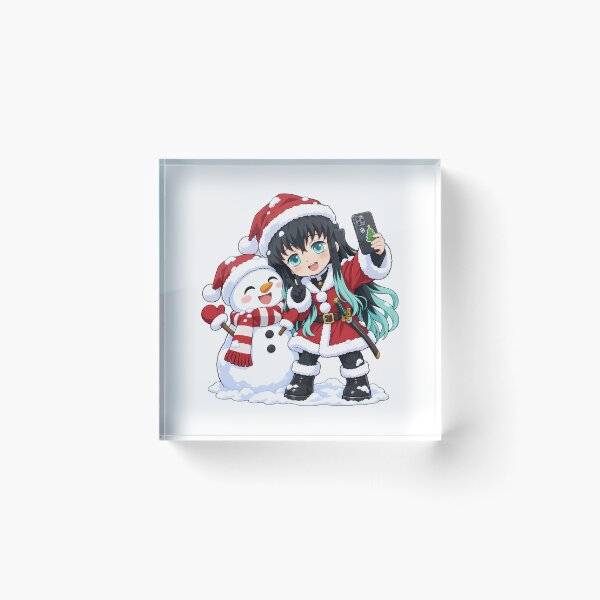 Item preview, Muichiro Tokito Demon Slayer Christmas Snowman Selfie designed and sold by mildaclairmo.