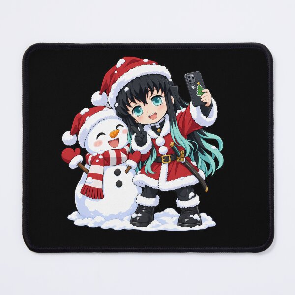 Item preview, Muichiro Tokito Demon Slayer Christmas Snowman Selfie designed and sold by mildaclairmo.